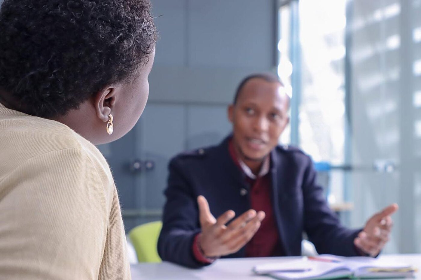 Adv. Rashid Mbwiza in a client consultation